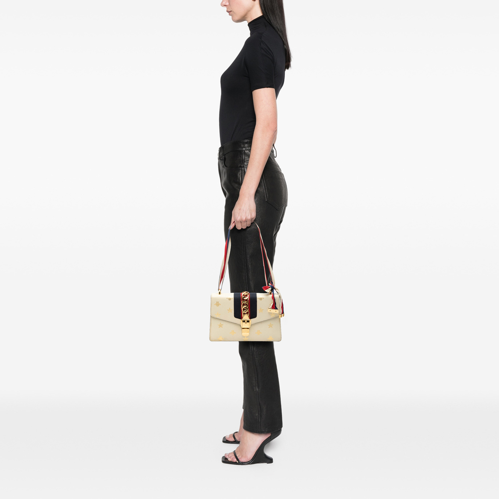 Pre-Loved Gucci Small Calfkin Bee Star Sylvie Satchel - Picture 7 of 7
